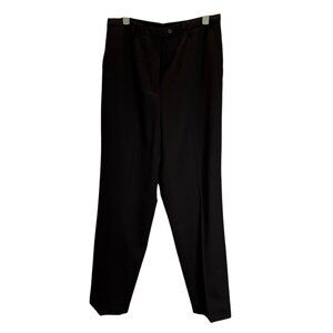 Pendleton Black Virgin Wool Straight Leg Pleated Trouser Pants Womens Size 12P